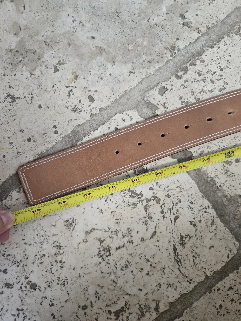 ENYCE Men's Tan Leather Belt with Branded Buckle